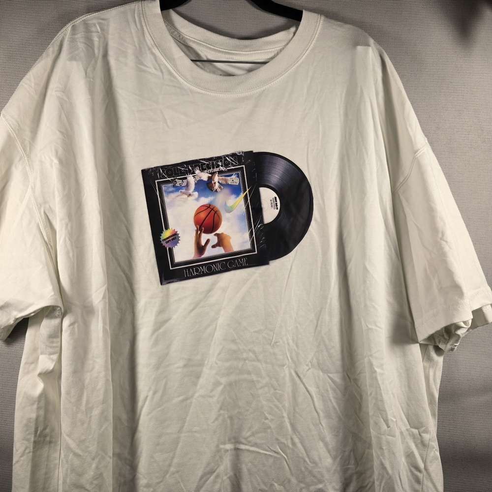 Nike Men's White Graphic Vinyl Soul Max90 Basketball T Shirt Size XXL FQ4914 NWT
